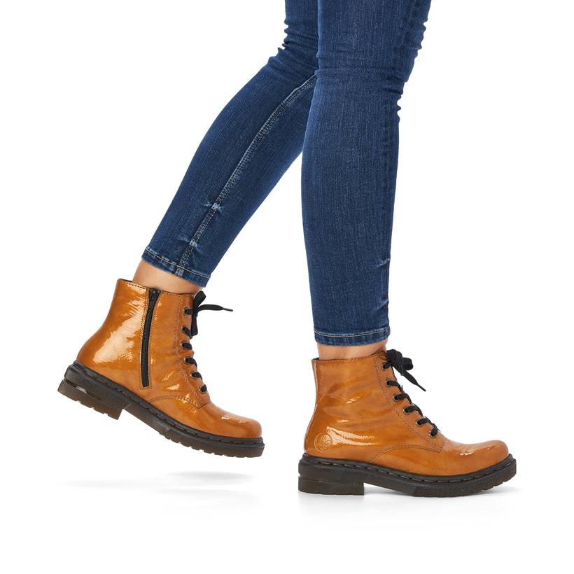 Rieker Artikelnummer 78240-68 Rieker Damen Schnürstiefel Glanzgelb