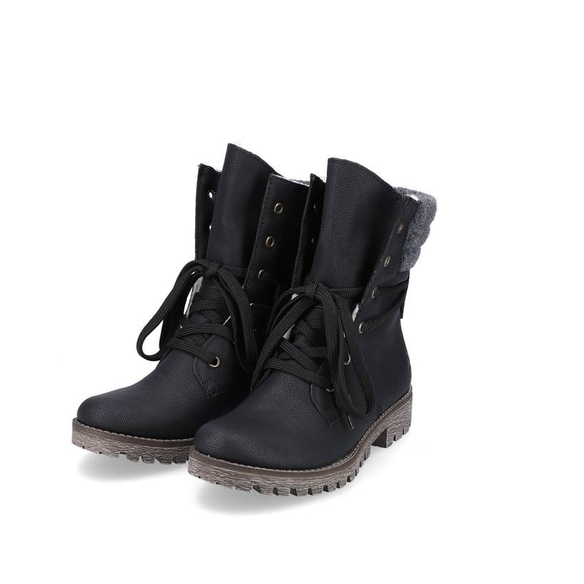 Rieker Artikelnummer 78531-00 Rieker Damen Schnürstiefel Nachtschwarz