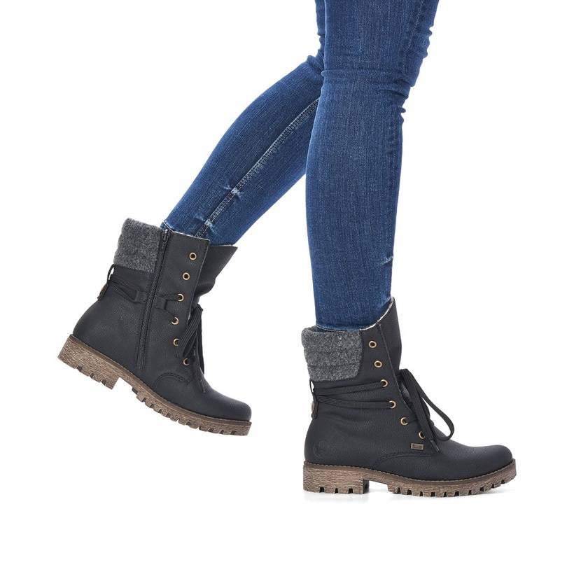 Rieker Artikelnummer 78531-00 Rieker Damen Schnürstiefel Nachtschwarz