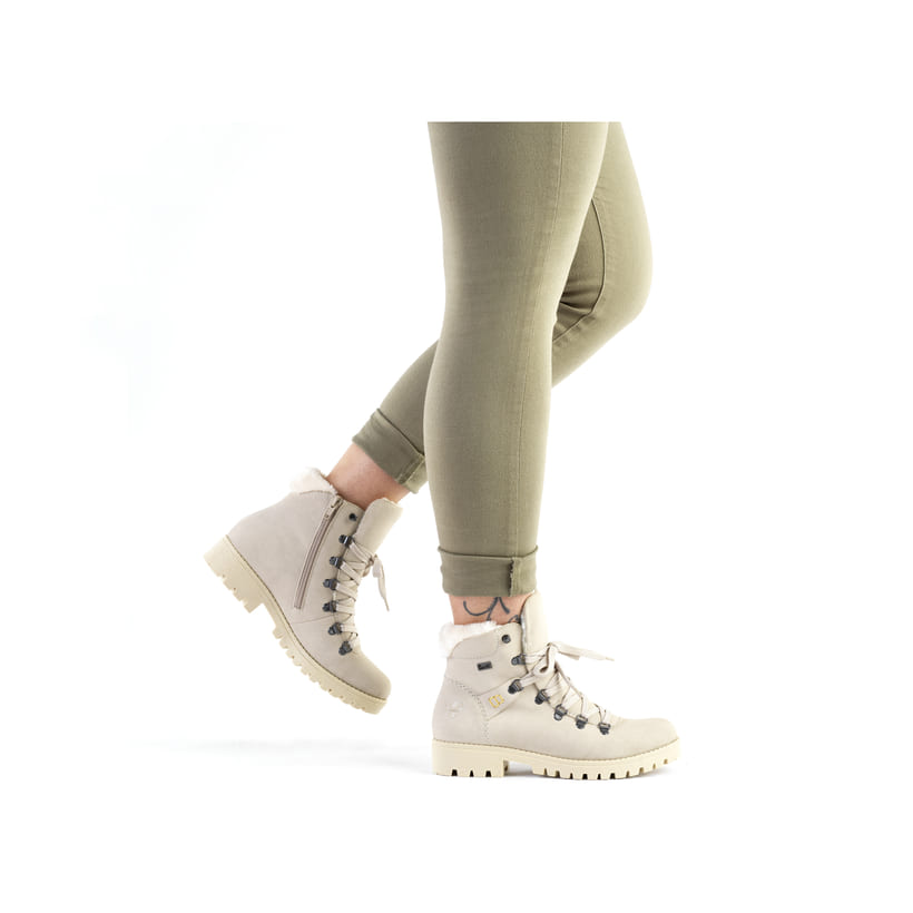 Rieker Artikelnummer 78535-60 Rieker Damen Schnürstiefel Cremebeige