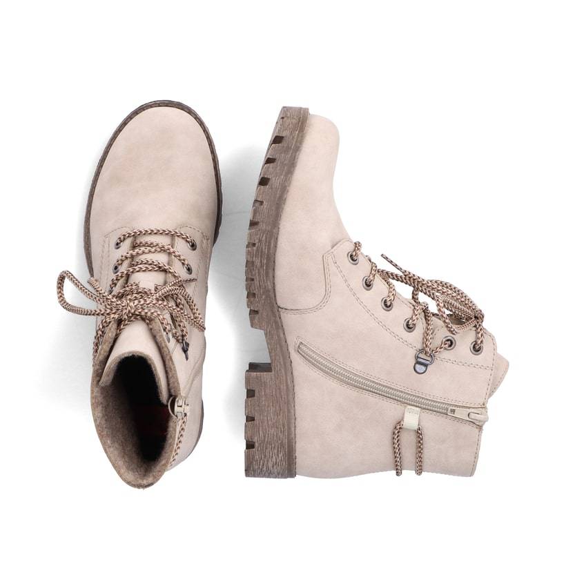 Rieker Artikelnummer 78538-60 Rieker Damen Schnürstiefel Hellbeige
