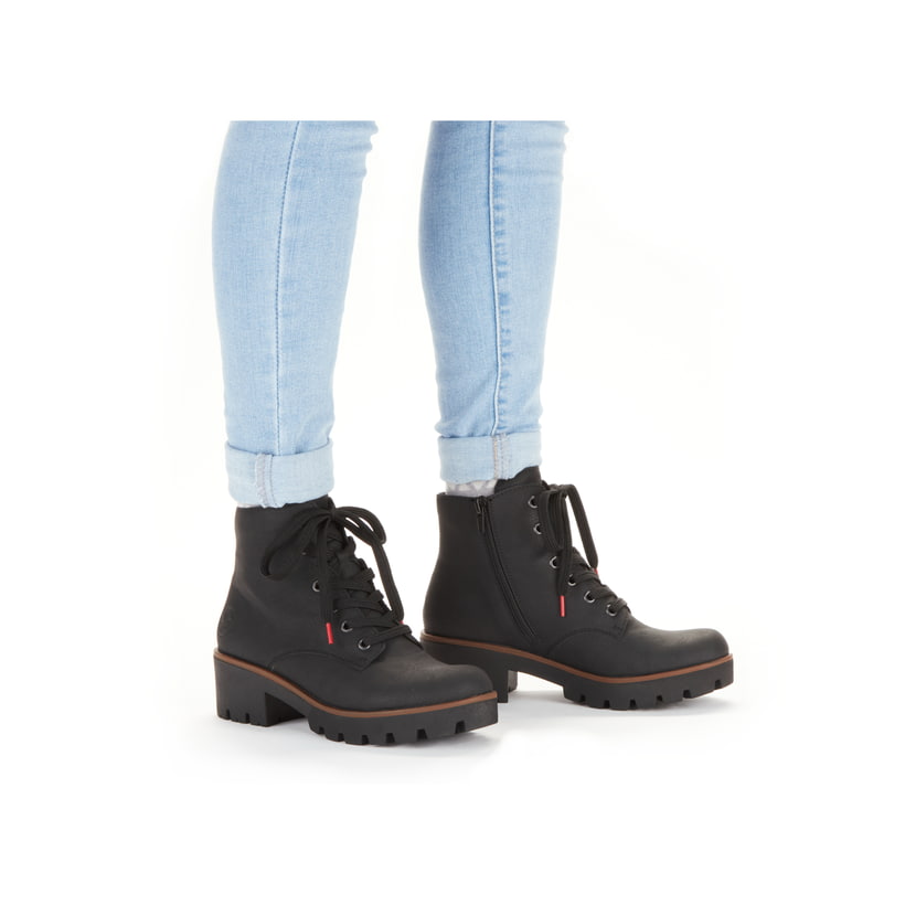 Rieker Artikelnummer 79240-00 Rieker Damen Schnürstiefel Carbonschwarz
