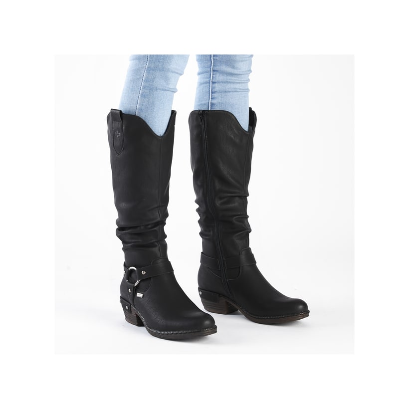 Rieker Artikelnummer 93670-00 Rieker Damen Hochschaftstiefel Nachtschwarz