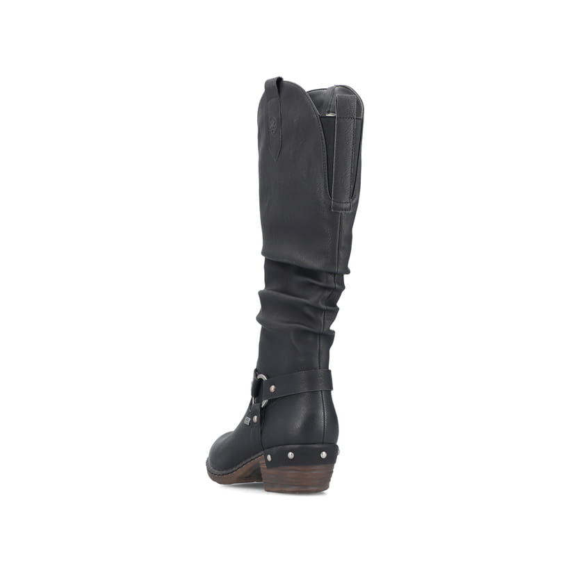 Rieker Artikelnummer 93670-00 Rieker Damen Hochschaftstiefel Nachtschwarz