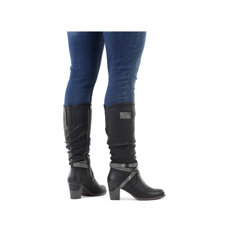 Rieker Artikelnummer 96054-00 Rieker Damen Hochschaftstiefel Tiefschwarz