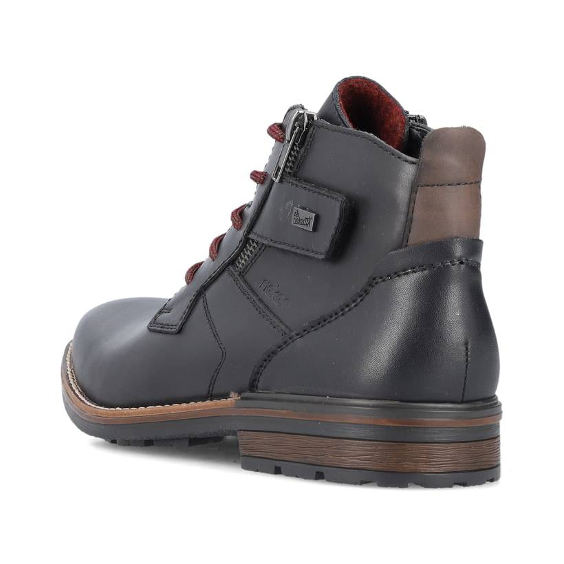 Rieker Artikelnummer B1334-00 Rieker Herren Schnürstiefel Glanzschwarz