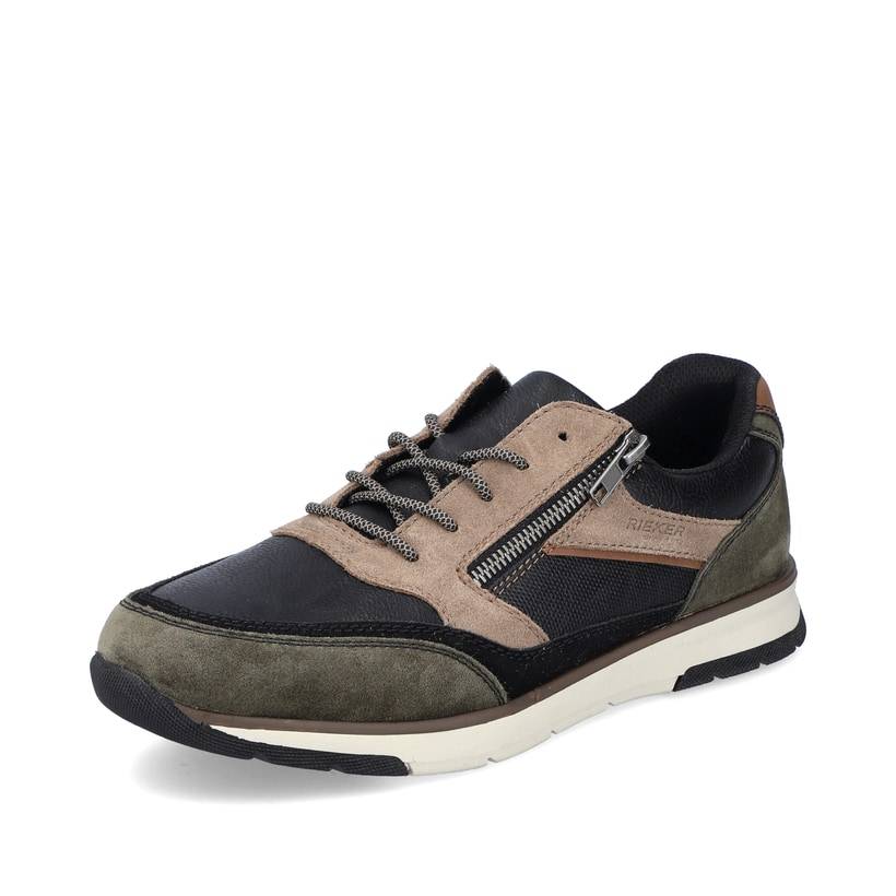 Rieker Artikelnummer B2003-90 Rieker Herren Sneaker Low Schwarz-beige-grün