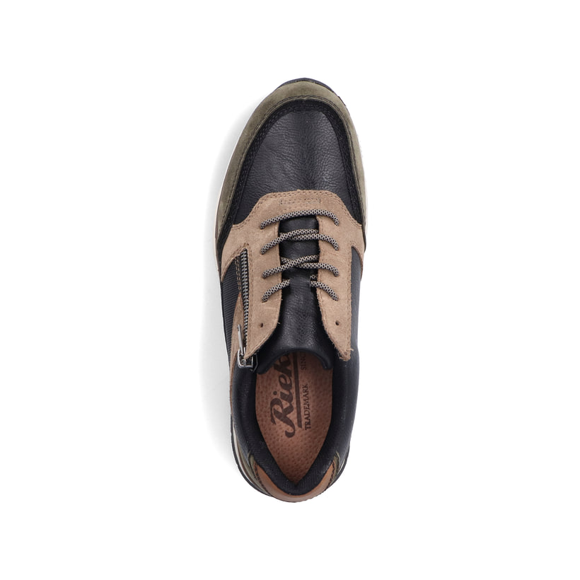 Rieker Artikelnummer B2003-90 Rieker Herren Sneaker Low Schwarz-beige-grün