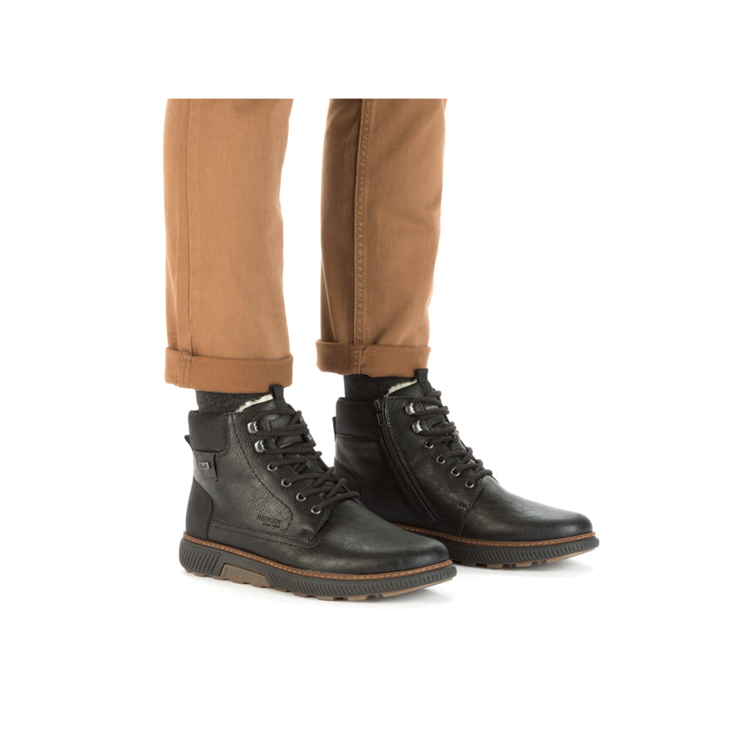 Rieker Artikelnummer B3342-00 Rieker Herren Schnürstiefel Mitternachtsschwarz