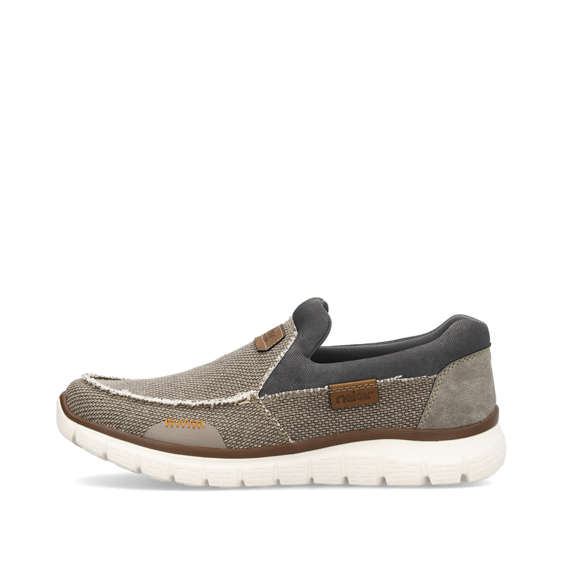 Rieker Artikelnummer B6651-64 Rieker Herren Slipper beige-grau