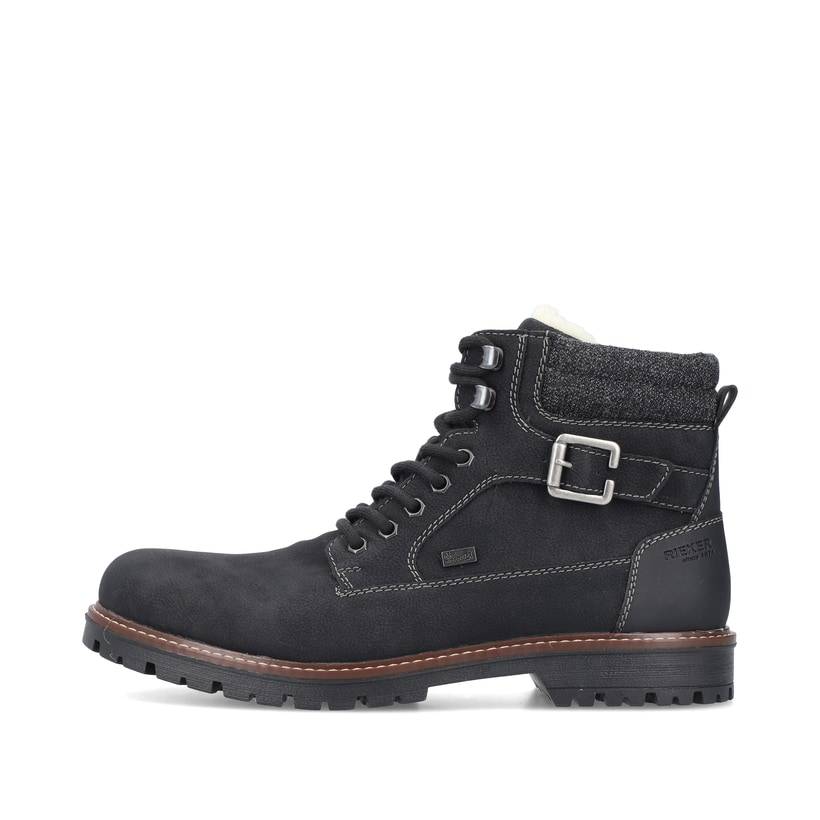 Rieker Artikelnummer F3642-00 Rieker Herren Schnürstiefel Asphaltschwarz