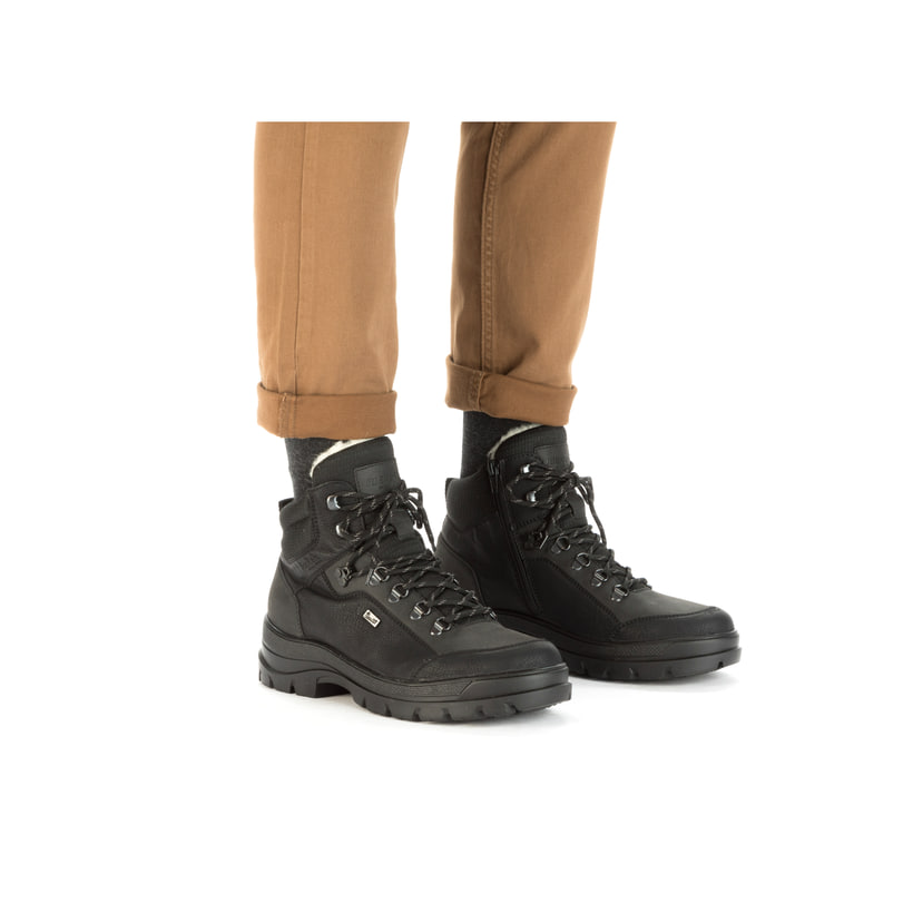 Rieker Artikelnummer F5410-00 Rieker Herren Schnürstiefel Nachtschwarz