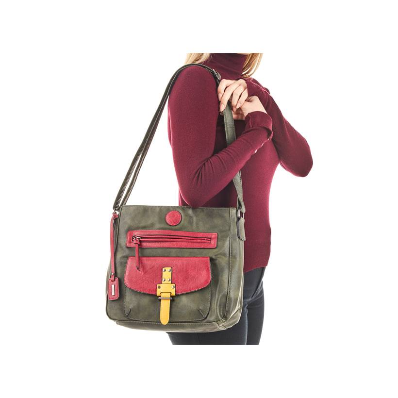 Rieker Artikelnummer H1340-56 Rieker Handtasche Khaki-kirschrot