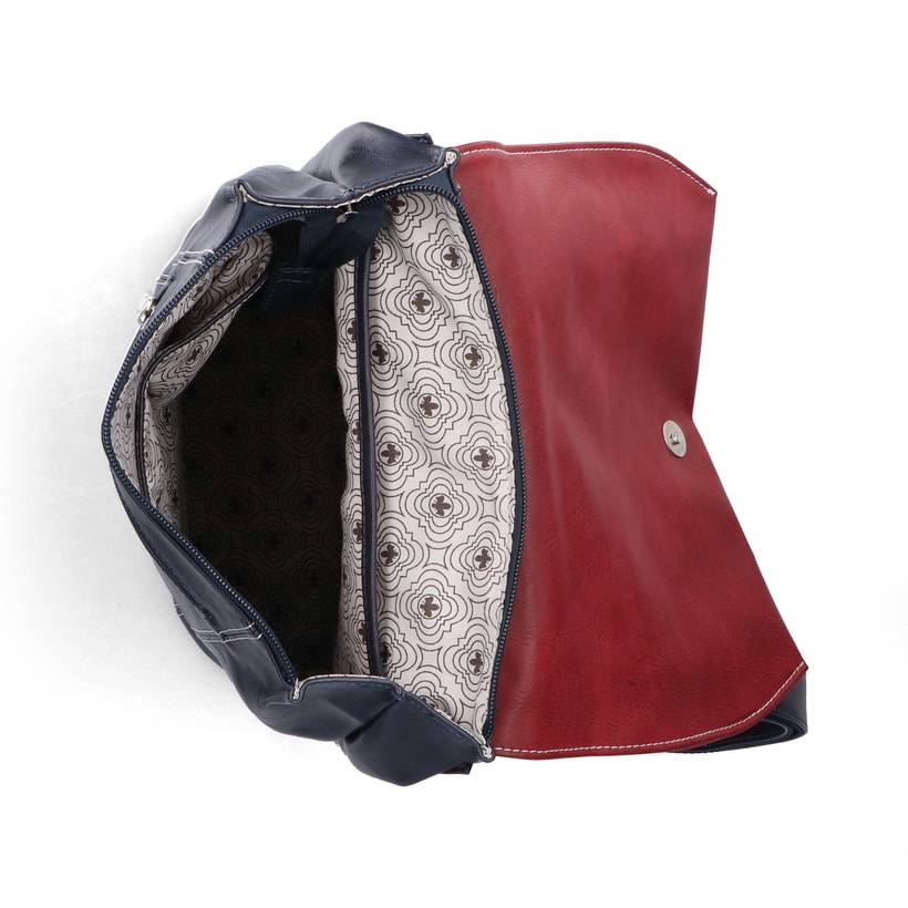 Rieker Artikelnummer H1357-14 Rieker Rucksack Stahlblau-kirschrot