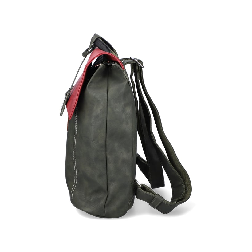 Rieker Artikelnummer H1357-54 Rieker Rucksack Waldgrün-kirschrot