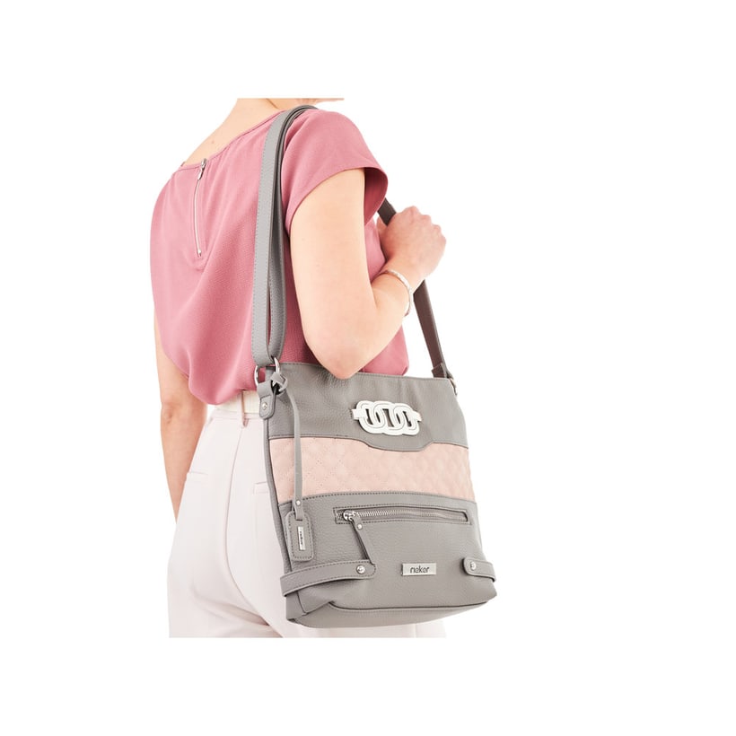 Rieker Artikelnummer H1518-42 Rieker Handtasche Mondgrau-altrosa