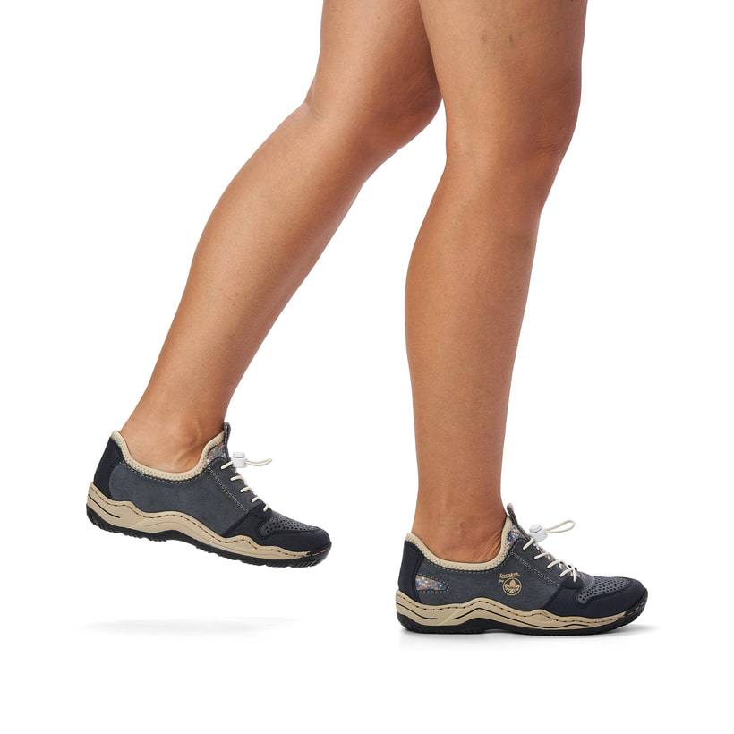 Rieker Artikelnummer L0538-14 Rieker Damen Slipper Schieferblau