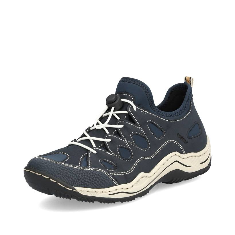 Rieker Artikelnummer L0551-14 Rieker Damen Slipper Stahlblau