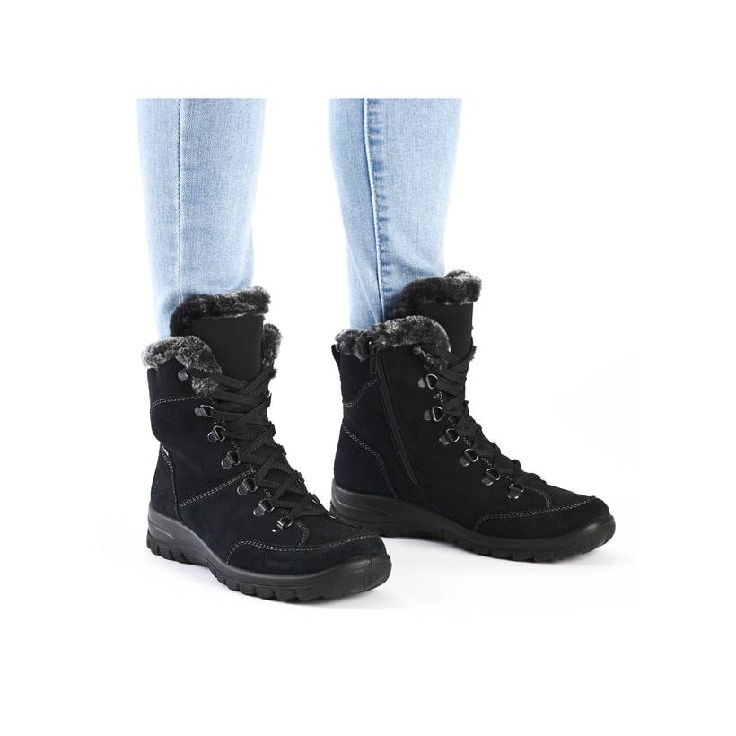 Rieker Artikelnummer L7145-00 Rieker Damen Schnürstiefel Tiefschwarz