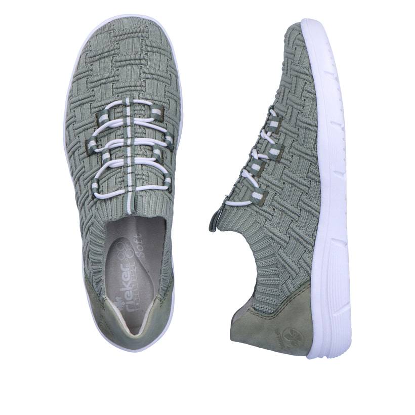 Rieker Artikelnummer L7463-52 Rieker Damen Slipper Grüngrau