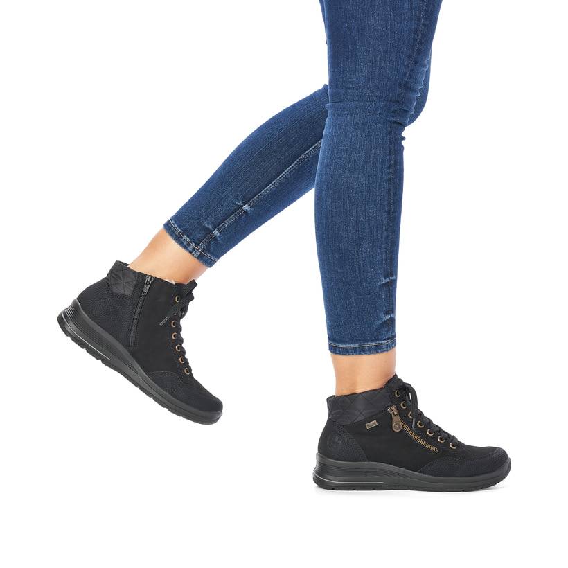 Rieker Artikelnummer L7701-00 Rieker Damen Schnürschuhe Tiefschwarz