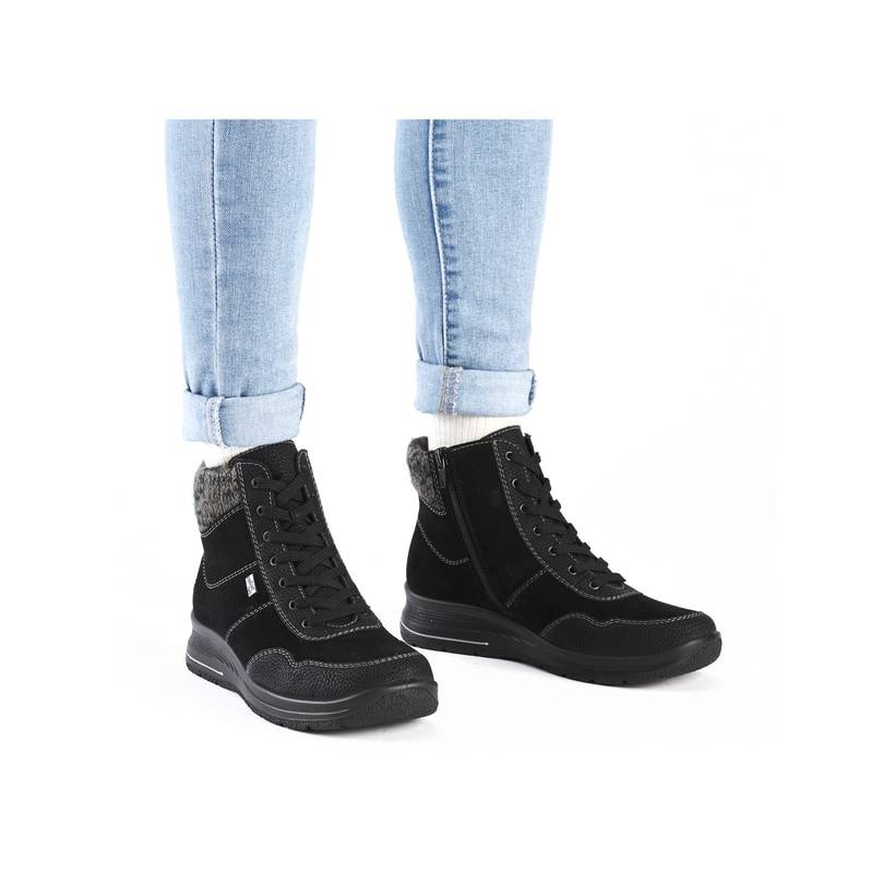 Rieker Artikelnummer L7710-00 Rieker Damen Schnürstiefel Urbanschwarz