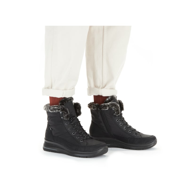 Rieker Artikelnummer L7742-00 Rieker Damen Schnürstiefel Nachtschwarz