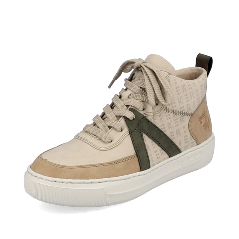 Rieker Artikelnummer L9802-60 Rieker Damen Sneaker High Cremebeige-khakigrün