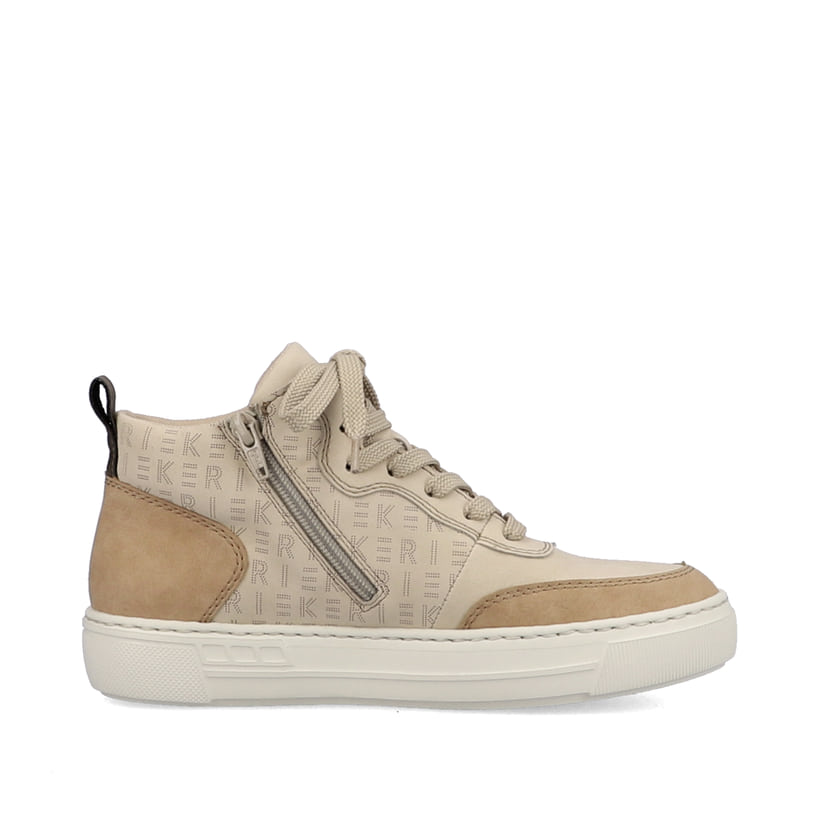 Rieker Artikelnummer L9802-60 Rieker Damen Sneaker High Cremebeige-khakigrün