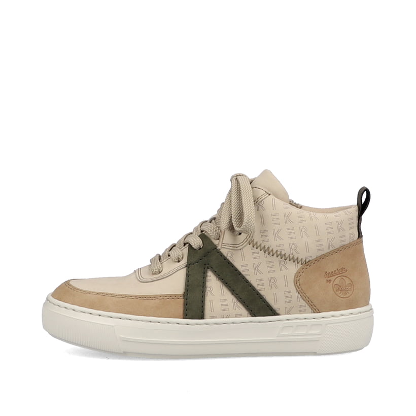 Rieker Artikelnummer L9802-60 Rieker Damen Sneaker High cremebeige-khakigrün