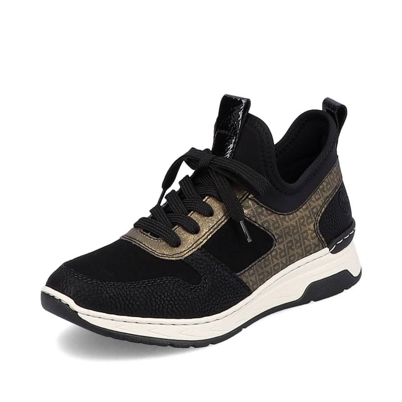 Rieker Artikelnummer M0058-00 Rieker Damen Slipper Tiefschwarz-khaki