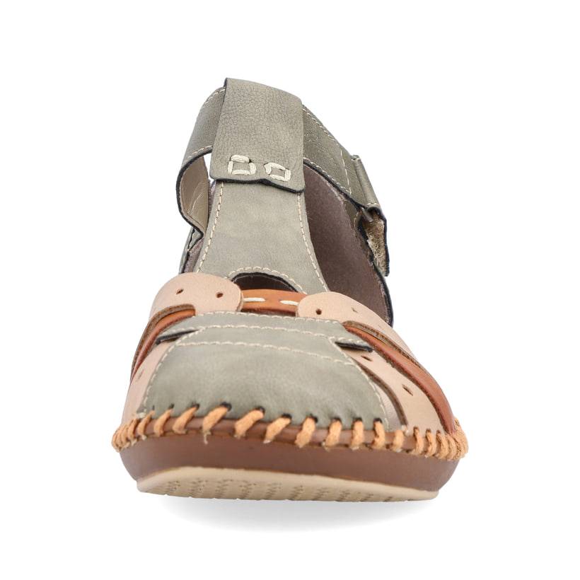 Rieker Artikelnummer M1655-54 Rieker Damen Riemchensandalen Mintgrün-beige