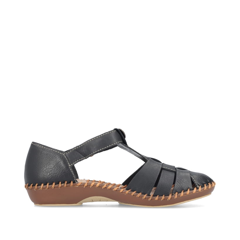 Rieker Artikelnummer M1675-00 Rieker Damen Riemchensandalen Mitternachtsschwarz