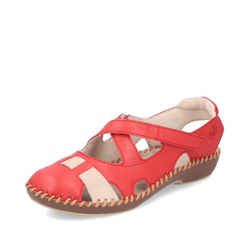 Rieker Artikelnummer M1677-33 Rieker Damen Ballerinas Feuerrot