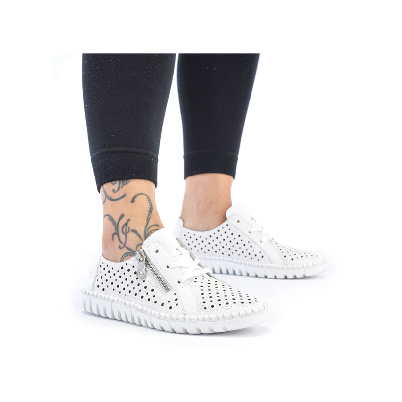 Rieker Artikelnummer M2300-80 Rieker Damen Schnürschuhe Perlweiß