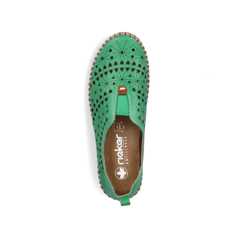 Rieker Artikelnummer M2852-52 Rieker Damen Slipper Waldgrün