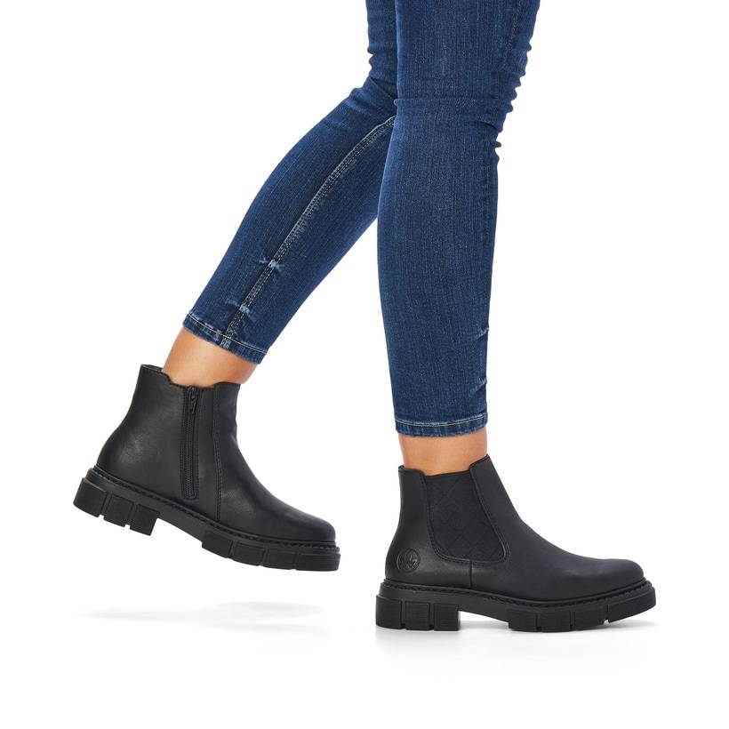 Rieker Artikelnummer M3854-00 Rieker Damen Chelsea Boots Graphitschwarz