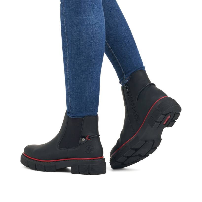 Rieker Artikelnummer M3859-00 Rieker Damen Chelsea Boots Tiefschwarz