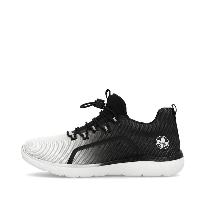 Rieker Artikelnummer M5055-00 Rieker Damen Slipper Nachtschwarz-schwanenweiss