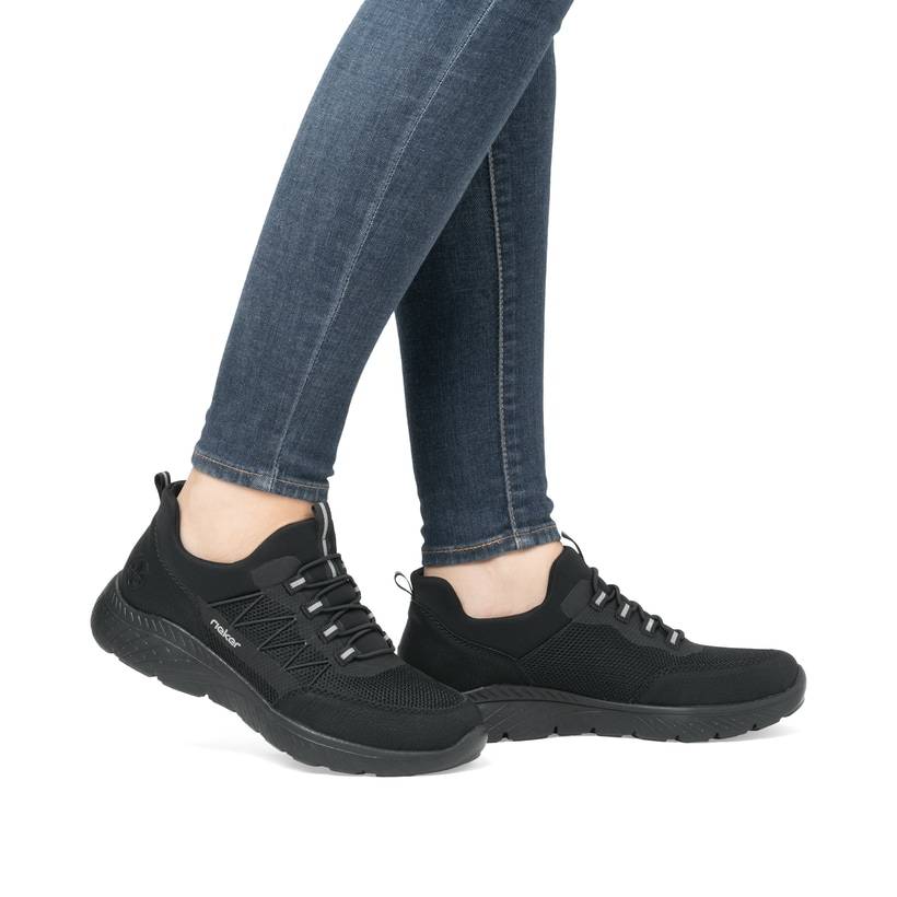 Rieker Artikelnummer M5058-00 Rieker Damen Slipper Asphaltschwarz