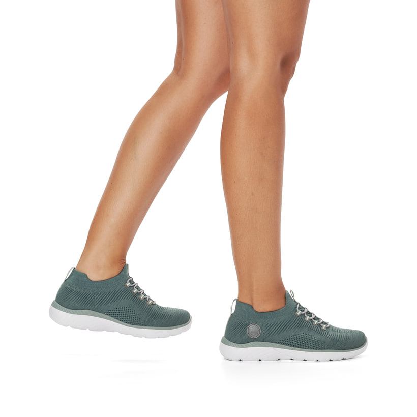 Rieker Artikelnummer M5074-52 Rieker Damen Slipper Blaugrün