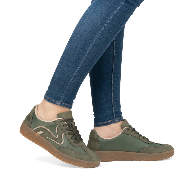 Rieker Artikelnummer M5512-54 Rieker Damen Sneaker Low Kaktusgrün