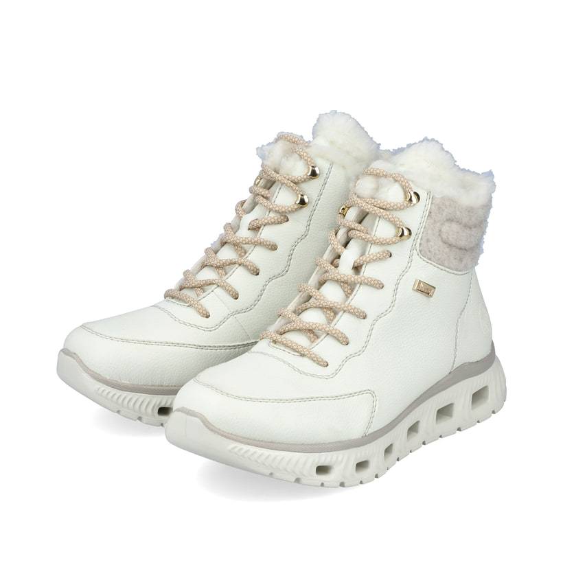 Rieker Artikelnummer M6010-80 Rieker Damen Schnürstiefel schwanenweiß