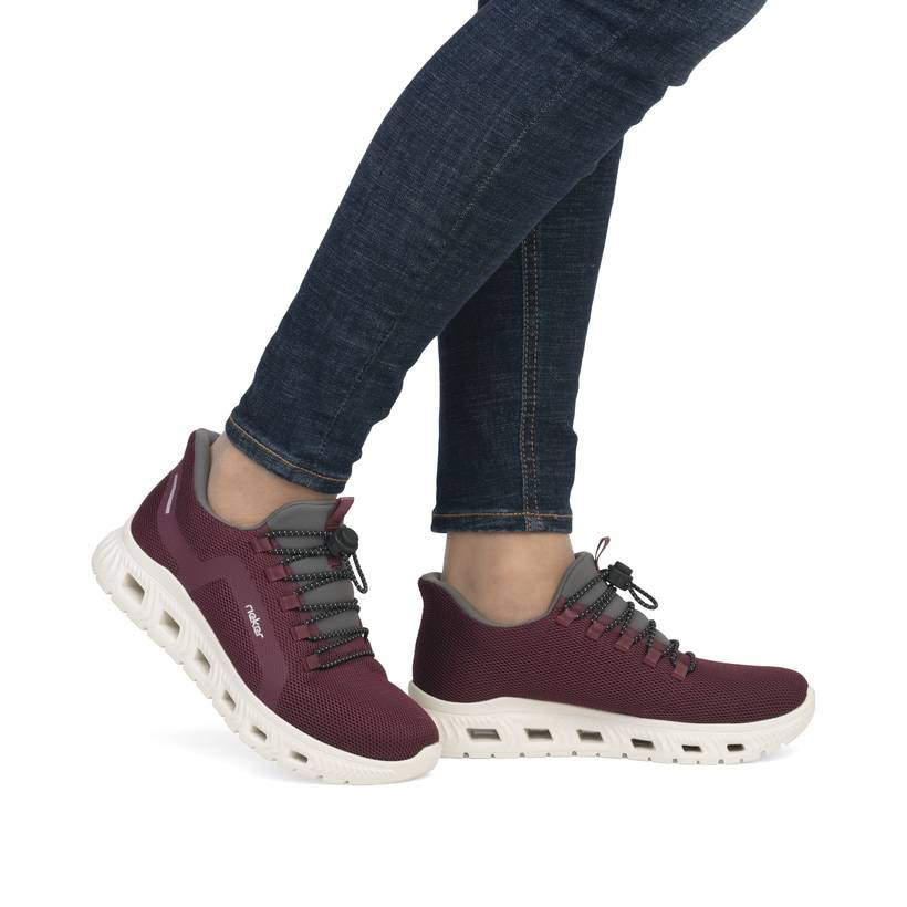 Rieker Artikelnummer M6066-30 Rieker Damen Slipper Weinrot