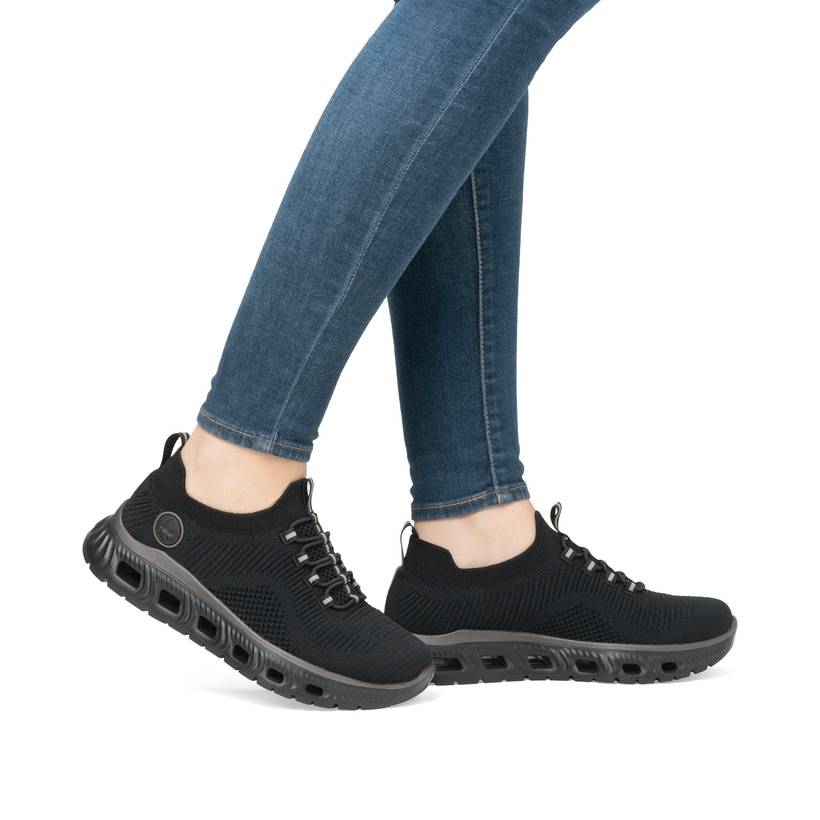 Rieker Artikelnummer M6074-00 Rieker Damen Slipper Graphitschwarz