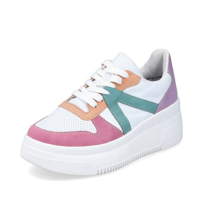 Rieker Artikelnummer M7814-90 Rieker Damen Sneaker Low Eisweiss-mehrfarbig