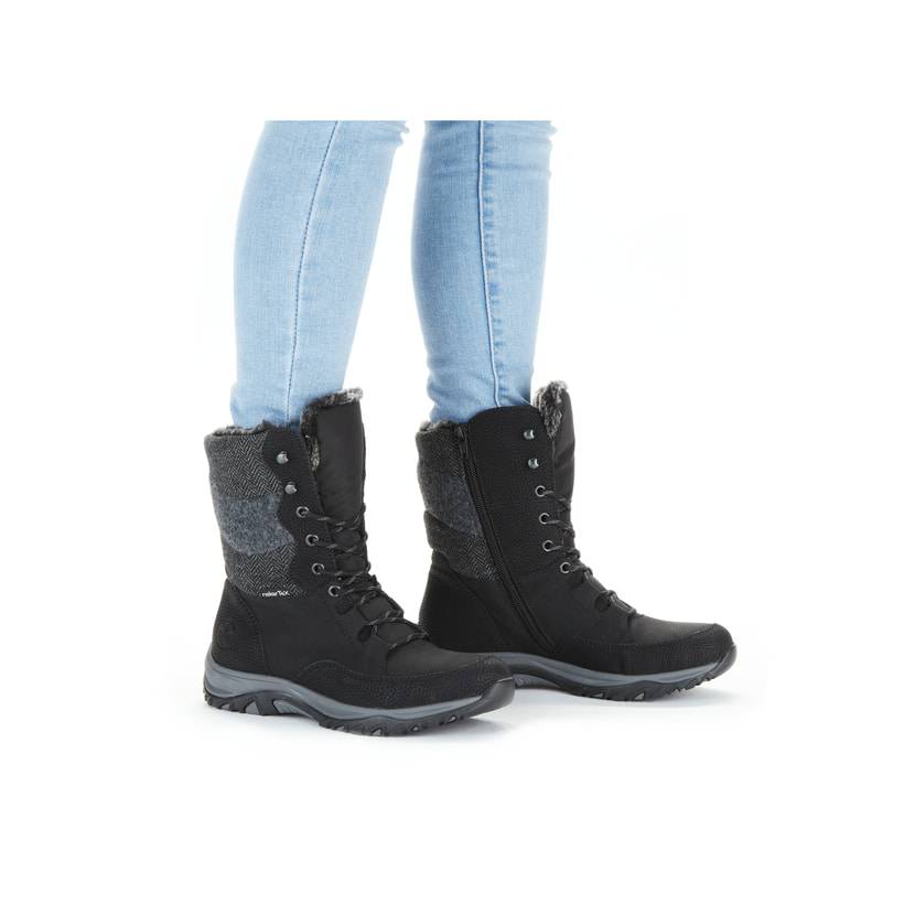 Rieker Artikelnummer M9643-01 Rieker Damen Schnürstiefel Urbanschwarz