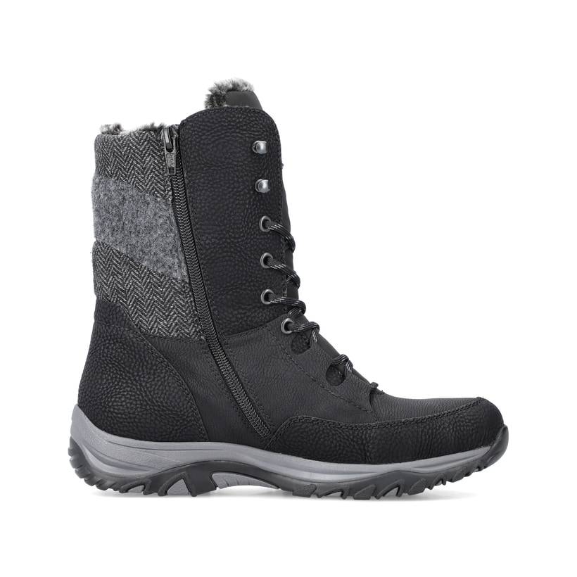Rieker Artikelnummer M9643-01 Rieker Damen Schnürstiefel Urbanschwarz
