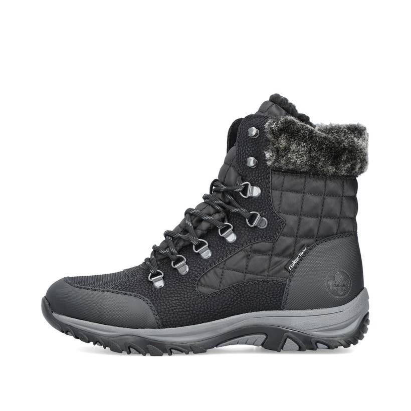 Rieker Artikelnummer M9644-00 Rieker Damen Schnürstiefel asphaltschwarz