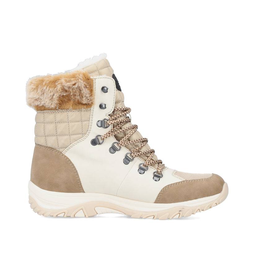 Rieker Artikelnummer M9644-60 Rieker Damen Schnürstiefel Beige-braun